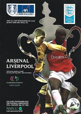 2001 FA Cup Final Arsenal v Liverpool Official Matchday Programme