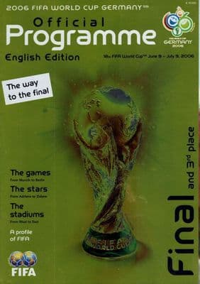 2006 FIFA World Cup Final English Edition Official Matchday Programme