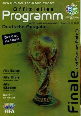 2006 FIFA WORLD CUP FINAL PROGRAMME GERMAN EDITION Official Matchday Programme