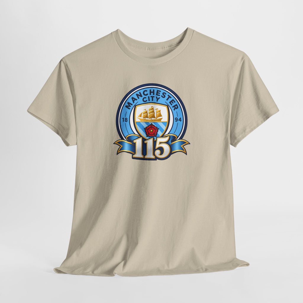 Manchester City 115th Crest Inspired Cotton T-Shirt