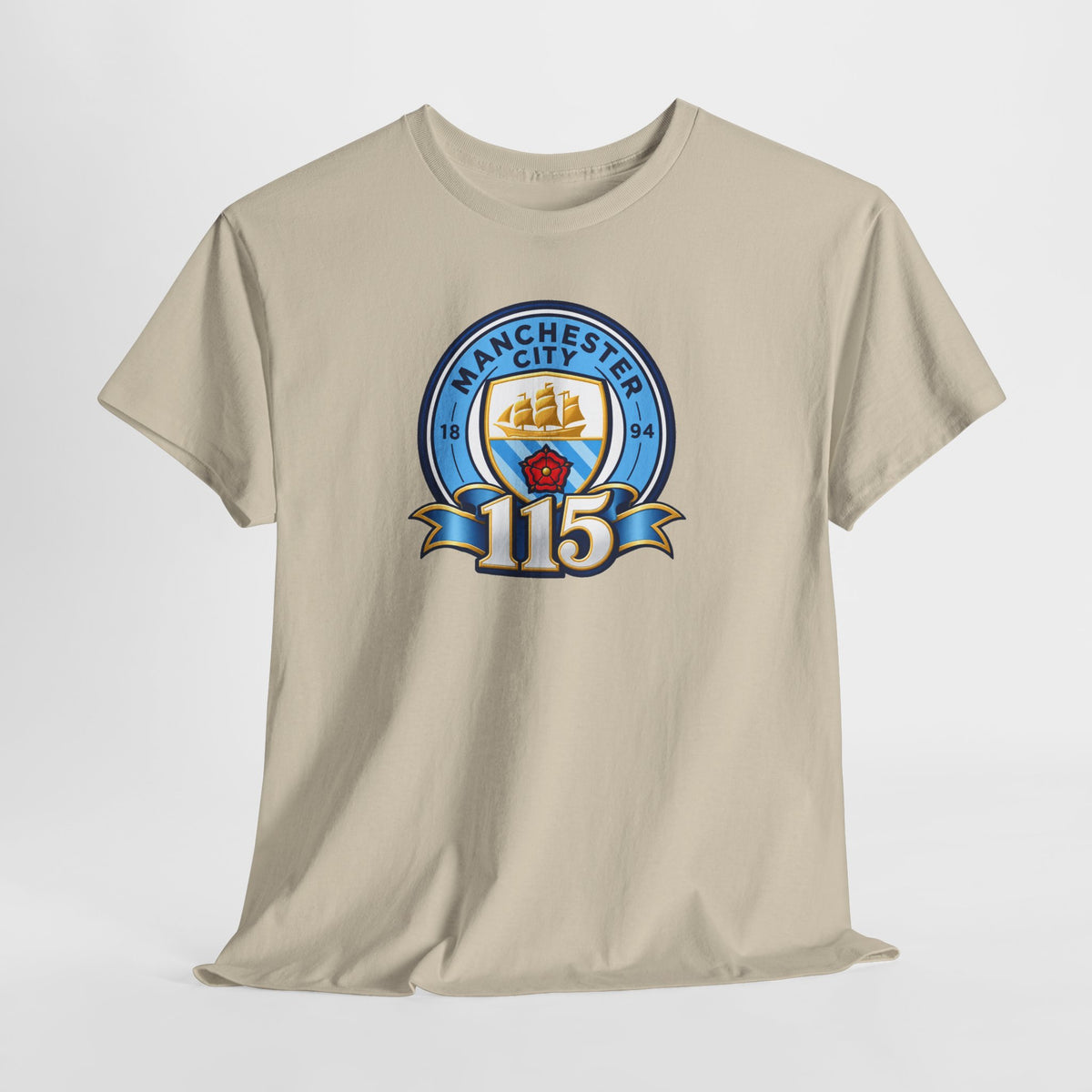 Manchester City 115th Crest Inspired Cotton T-Shirt