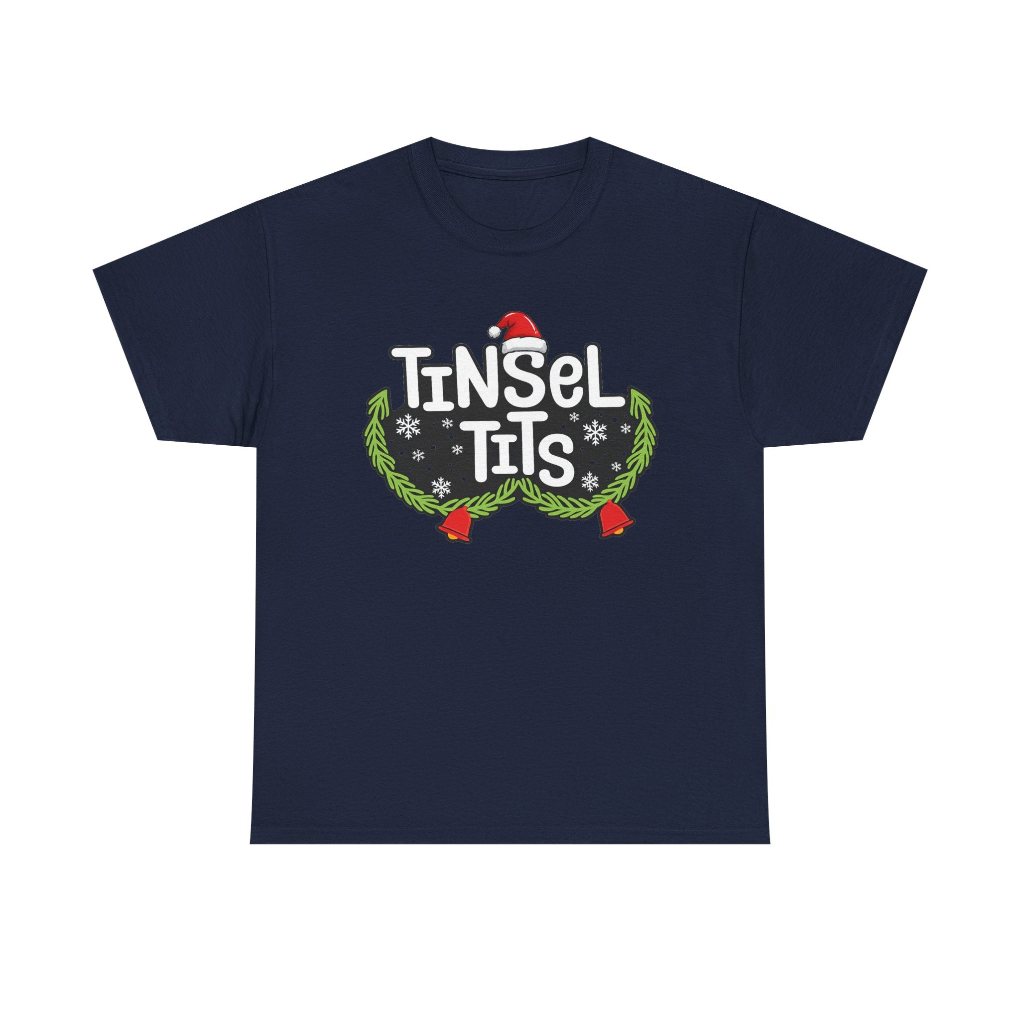 T-Shirt — "Tinsel Tits" Funny Christmas Wreath Holiday Tee