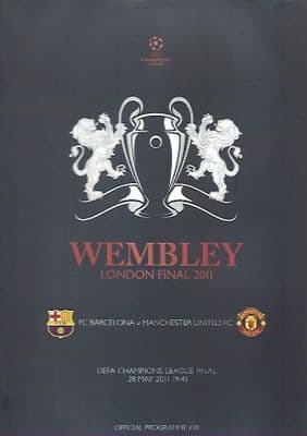 2011 UEFA Champions League Final Barcelona v Manchester United Matchday Programme Cover A4 Poster