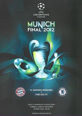 2012 UEFA Champions League Final Bayern Munich v Chelsea Programme Cover A4 Poster