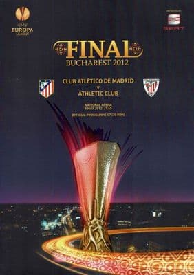 2012 UEFA Europa League Final Athletic Bilbao v Atletico Madrid 9th May 2012 Official Matchday Programme
