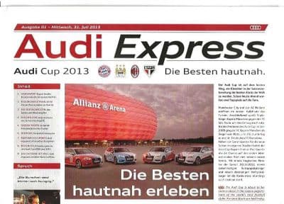 2013 Audi Cup 1st August 2013 Official Matchday Programme