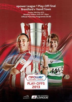 2013 NPower League 1 Play-Off Final Programme 19th May 2013 BRENTFORD v YEOVIL TOWN