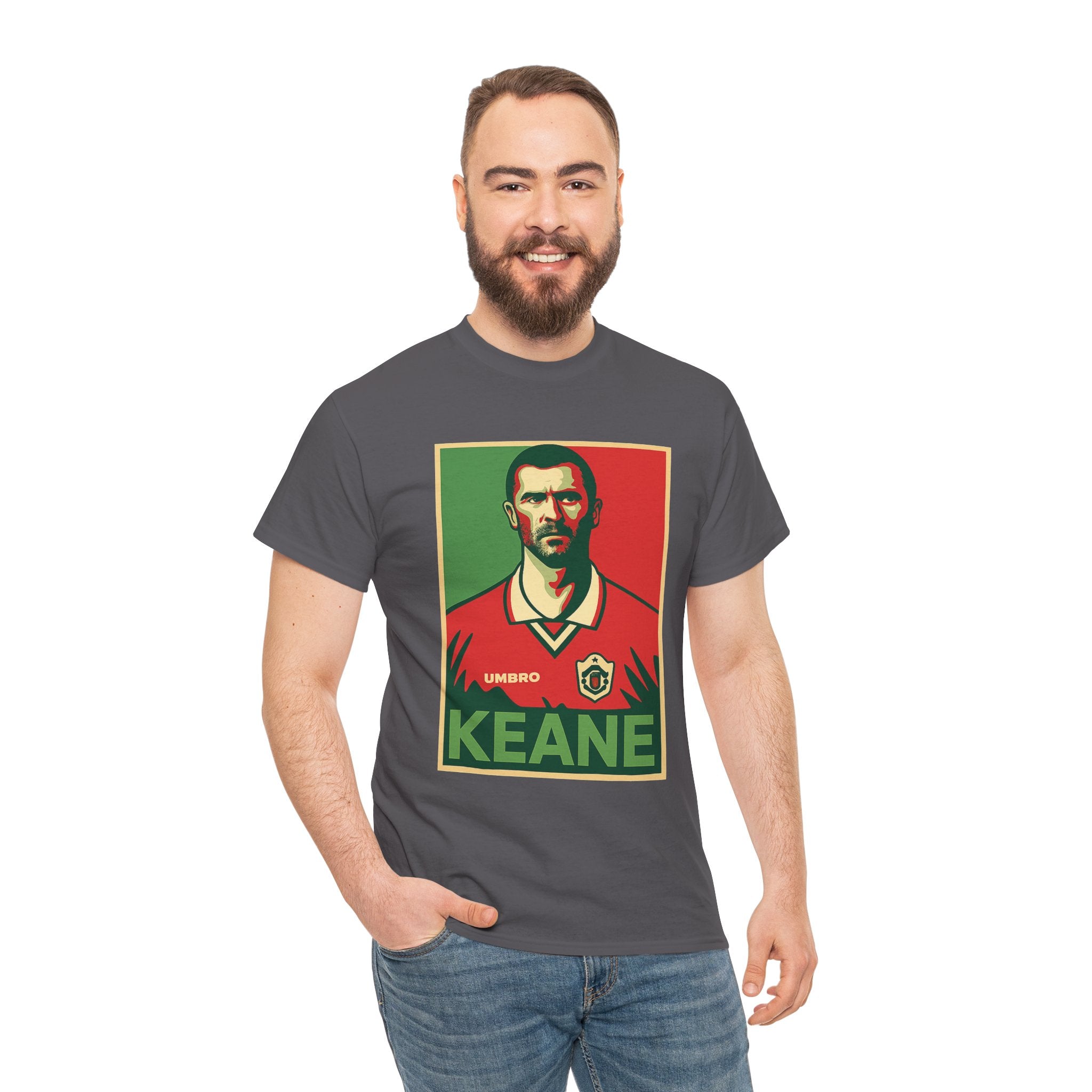 Keane Football Poster Tee — Retro Soccer Jersey Graphic T-Shirt