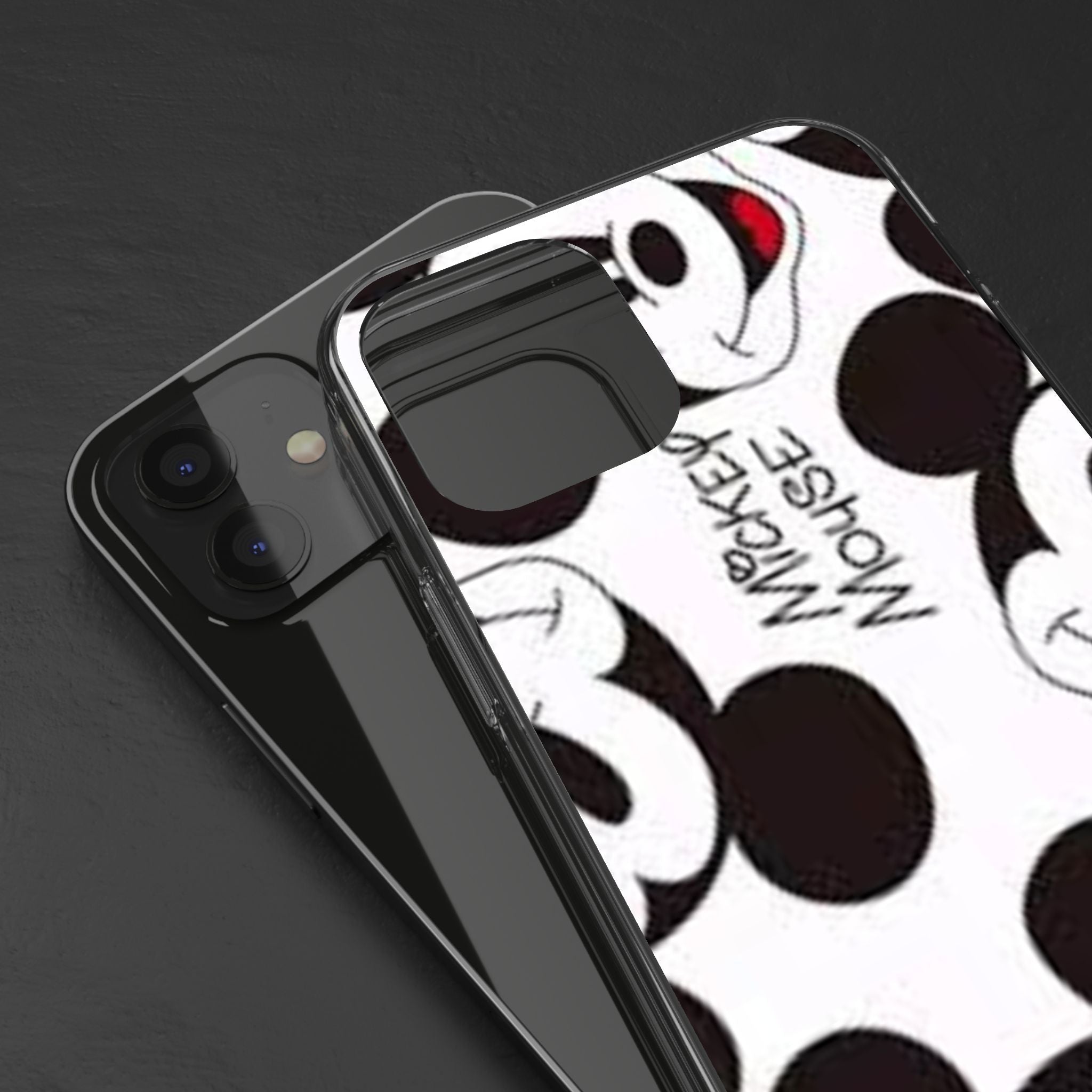 Mickey Mouse Clear Phone Case – Retro Cartoon Pattern Clear Case