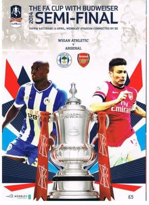 2014 FA Cup Semi Final Arsenal v Wigan Athletic Programme 2013/2014 12th April 2014