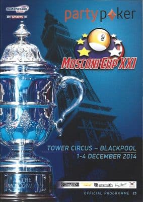 2014 Party Poker Mosconi Cup 1st - 4th December 2014 Official Programme