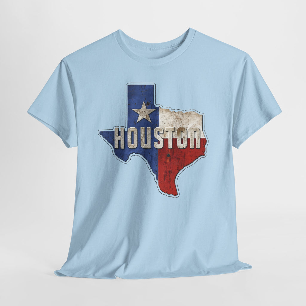 Houston Texas Flag Graphic Tee — Vintage State Outline T-Shirt