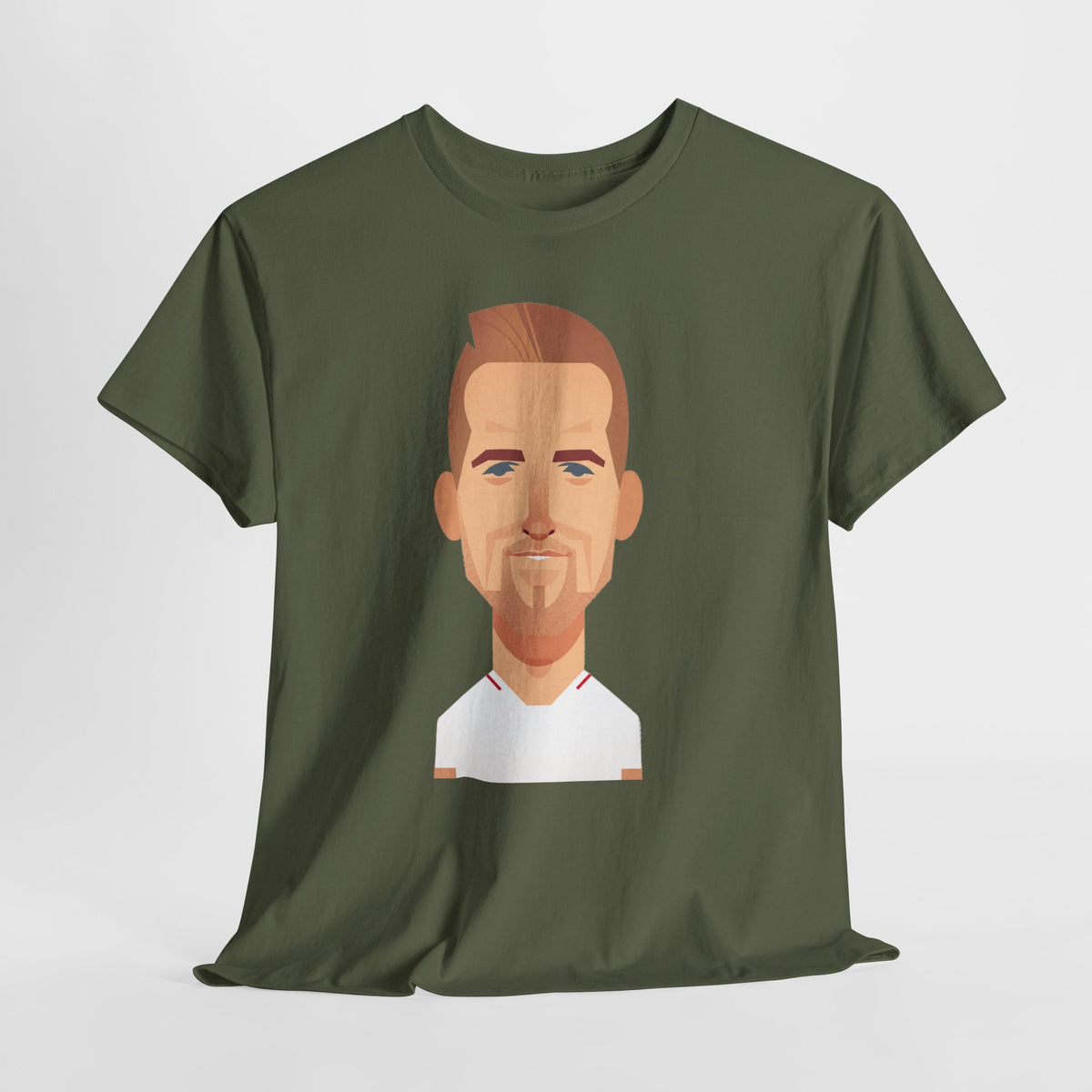 Harry Kane England Caricature Portrait Tee — Minimal Male Face Graphic Cotton T-Shirt