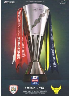 2016 Johnstones Paint Trophy Final Barnsley v Oxford United Programme 2015/2016 3rd April 2016
