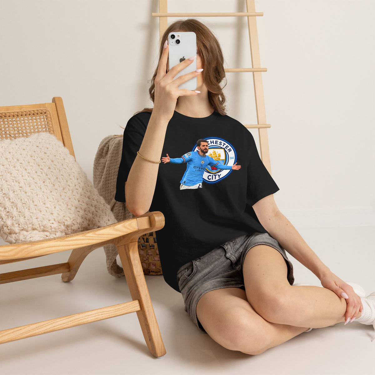 Bernardo Silva Manchester City Football Club Graphic Tee — Celebratory Player Design
