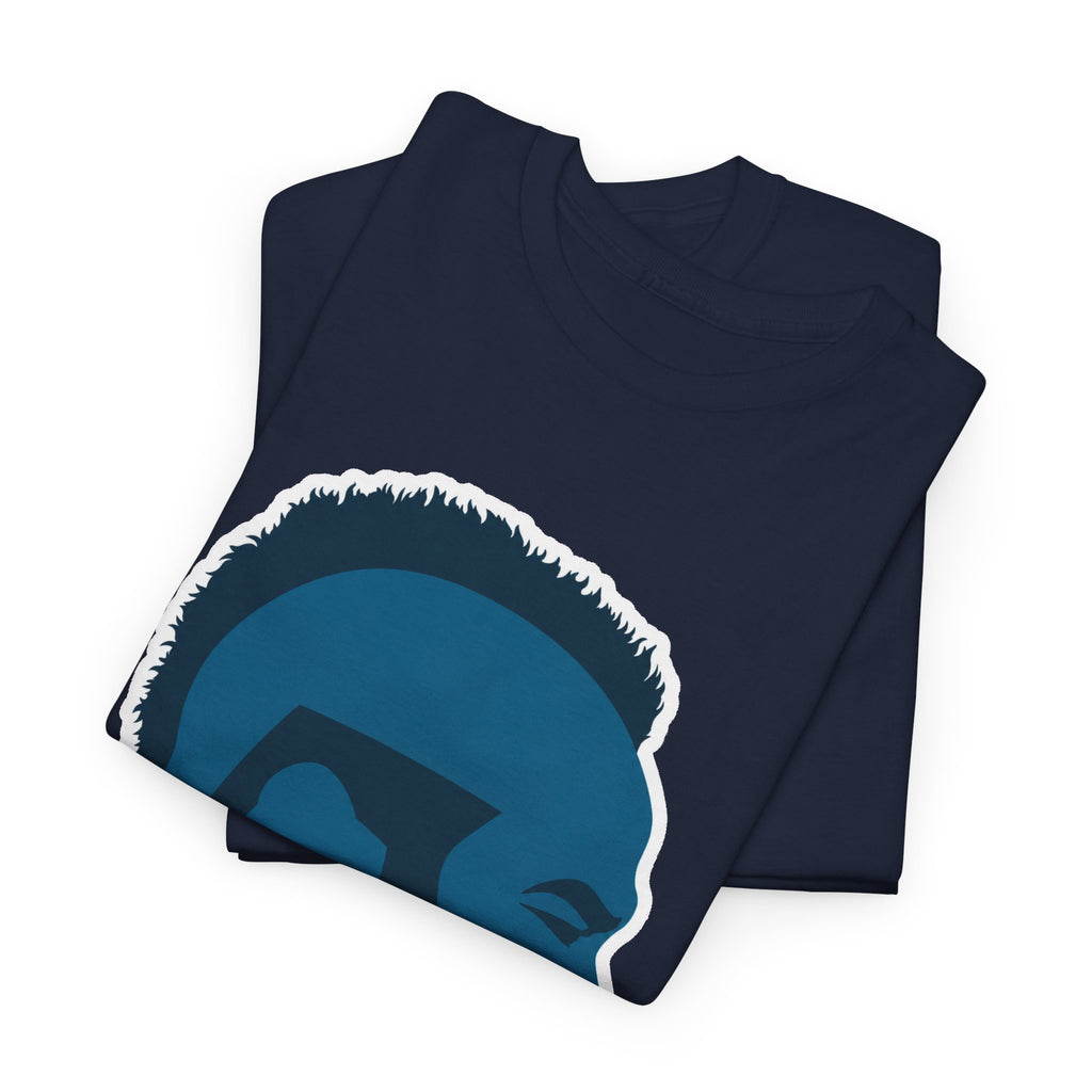 Mr T Profile Silhouette T‑Shirt – Blue Head & Gold Earring Graphic