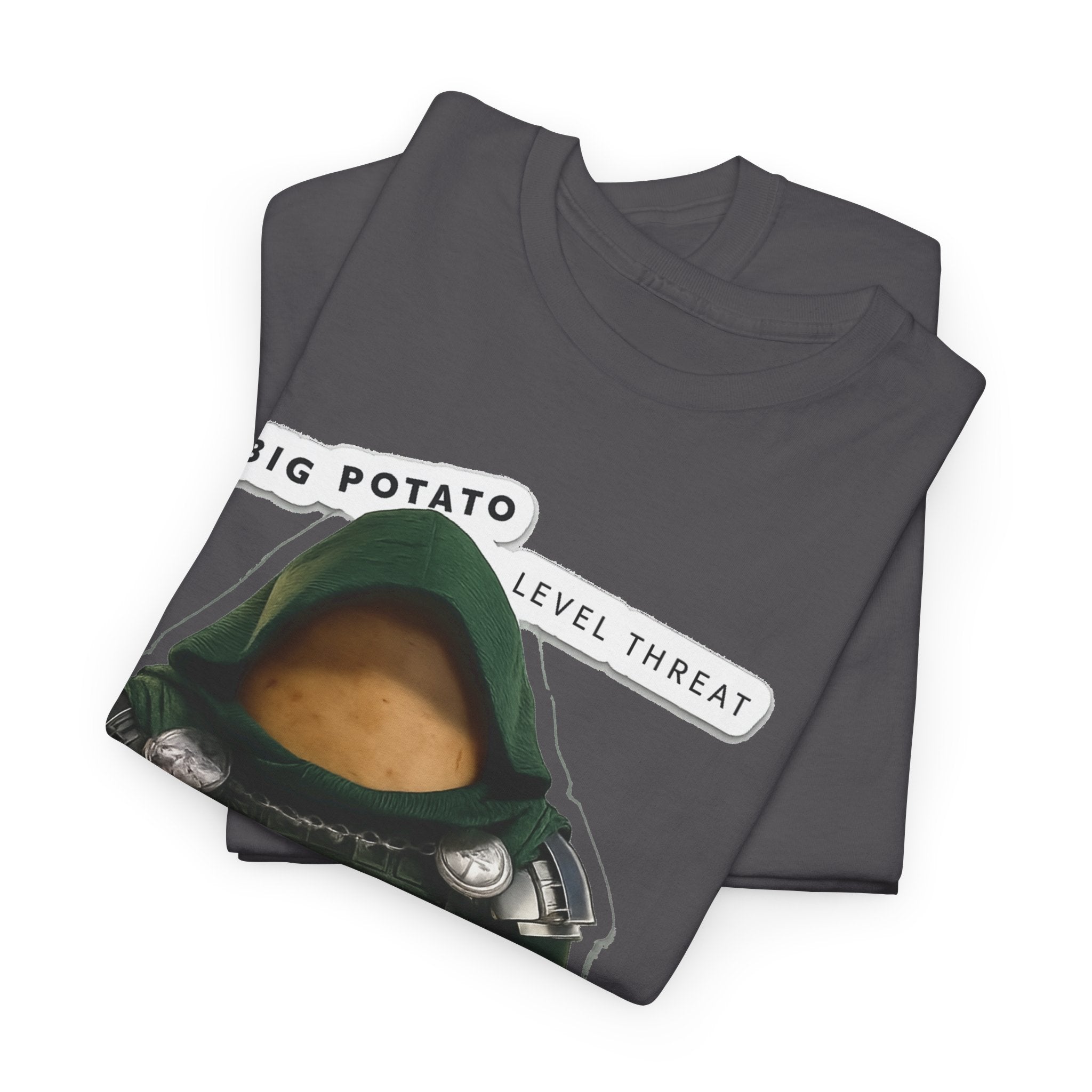 Big Potato "Level Threat" Doom Tee — Funny Potato Soldier Graphic T-Shirt