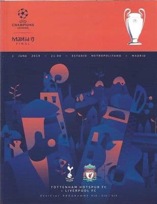 2019 UEFA Champions League Final Tottenham Hotspur v Liverpool Official Programme 1st June 2019