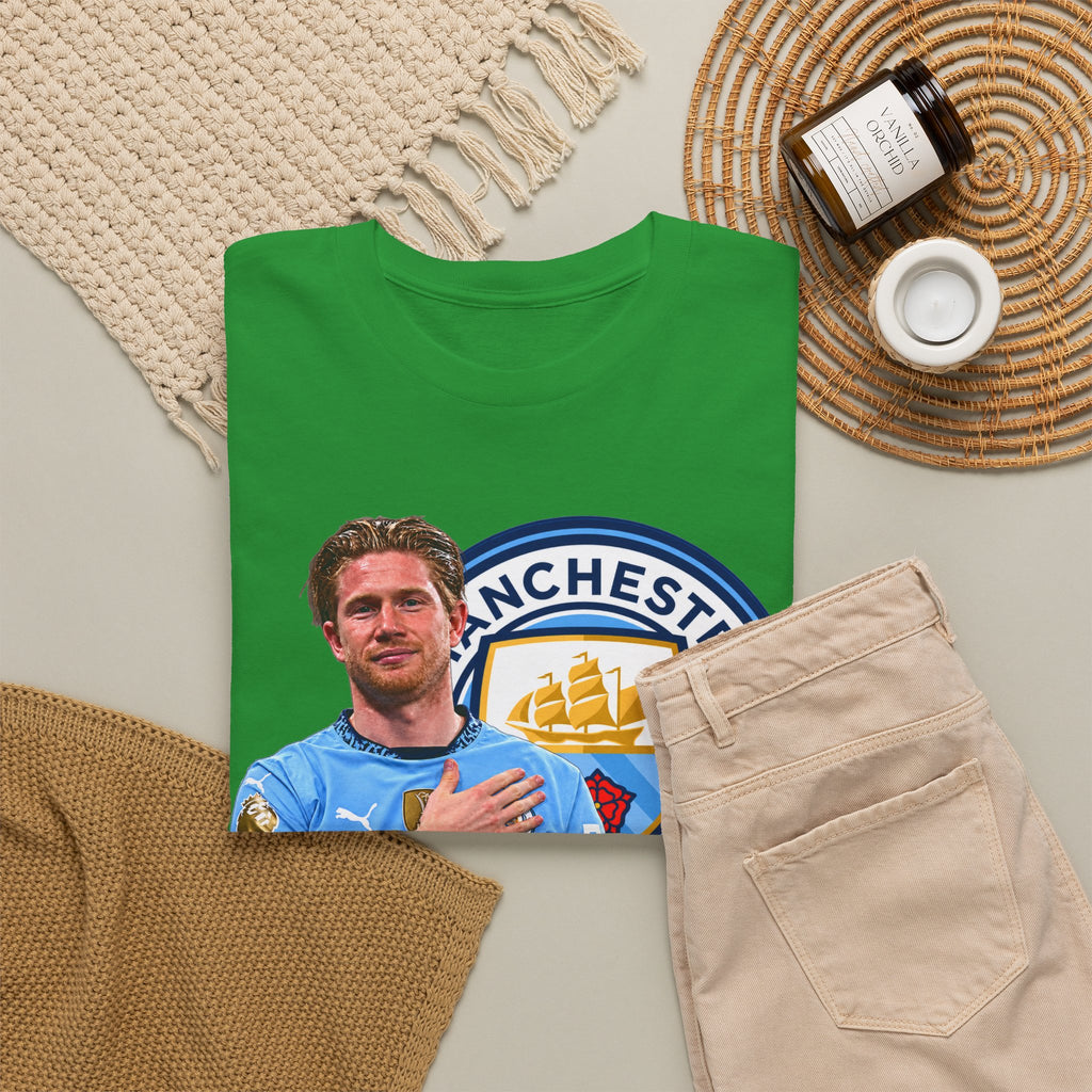 Kevin De Bruyne Manchester City Legend Cotton T-Shirt — Player Tribute Tee (Heart Badge Design)
