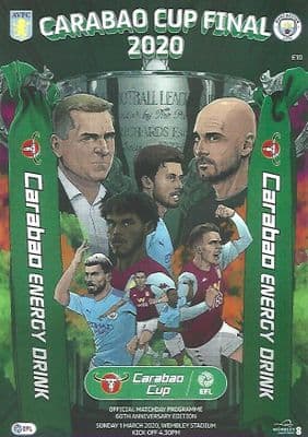 2020 Carabao Cup Final Aston Villa v Manchester City Matchday Programme Cover A4 Poster