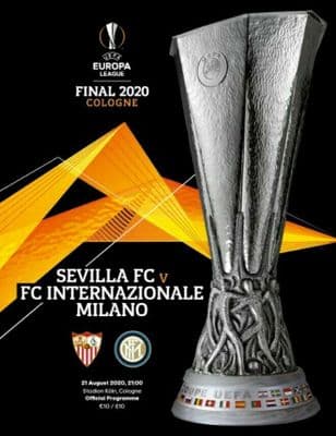 2020 UEFA Europa League Final SEVILLA v INTER MILAN Official BCD Matchday Programme + Poster 2019/20