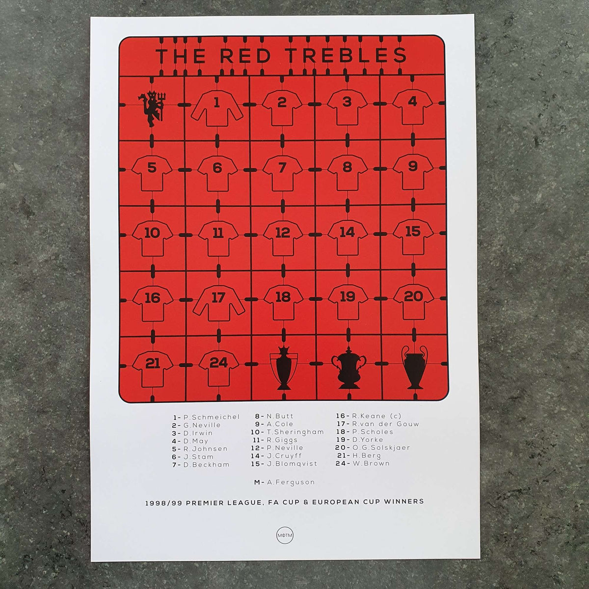 Manchester Reds 'The Red Trebles' 1998/1999 Print