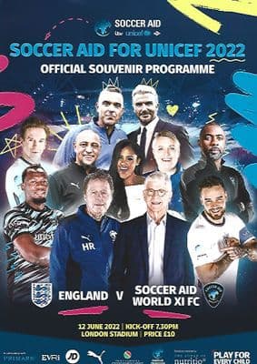 2022 Soccer Aid England v Soccer Aid World Xl Official Matchday Programme - 12th June 2022