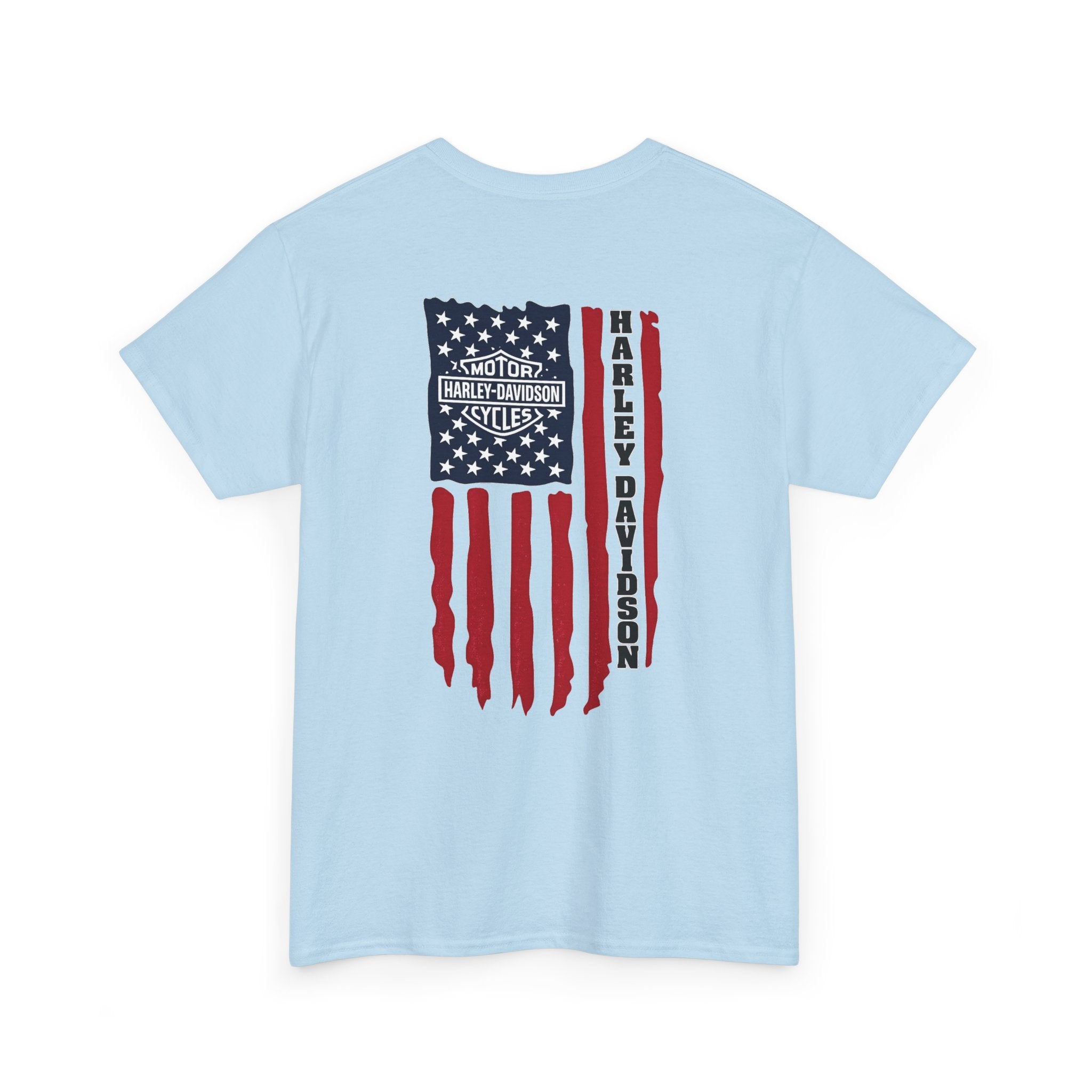 Harley-Style Flag Tee — American Motorcycle Logo T-Shirt
