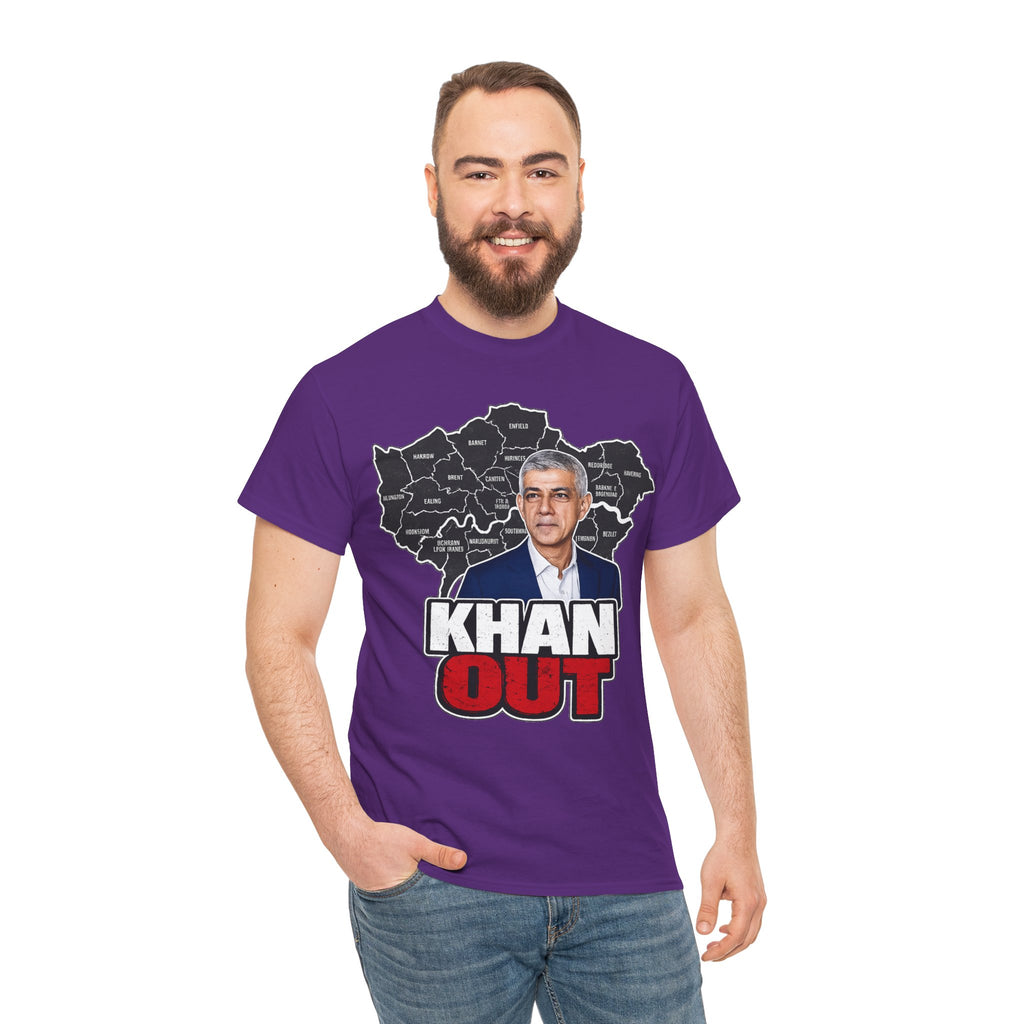 Sadiq Khan Out" Political Protest Tee with Sadiq Khan Graphic T-Shirt