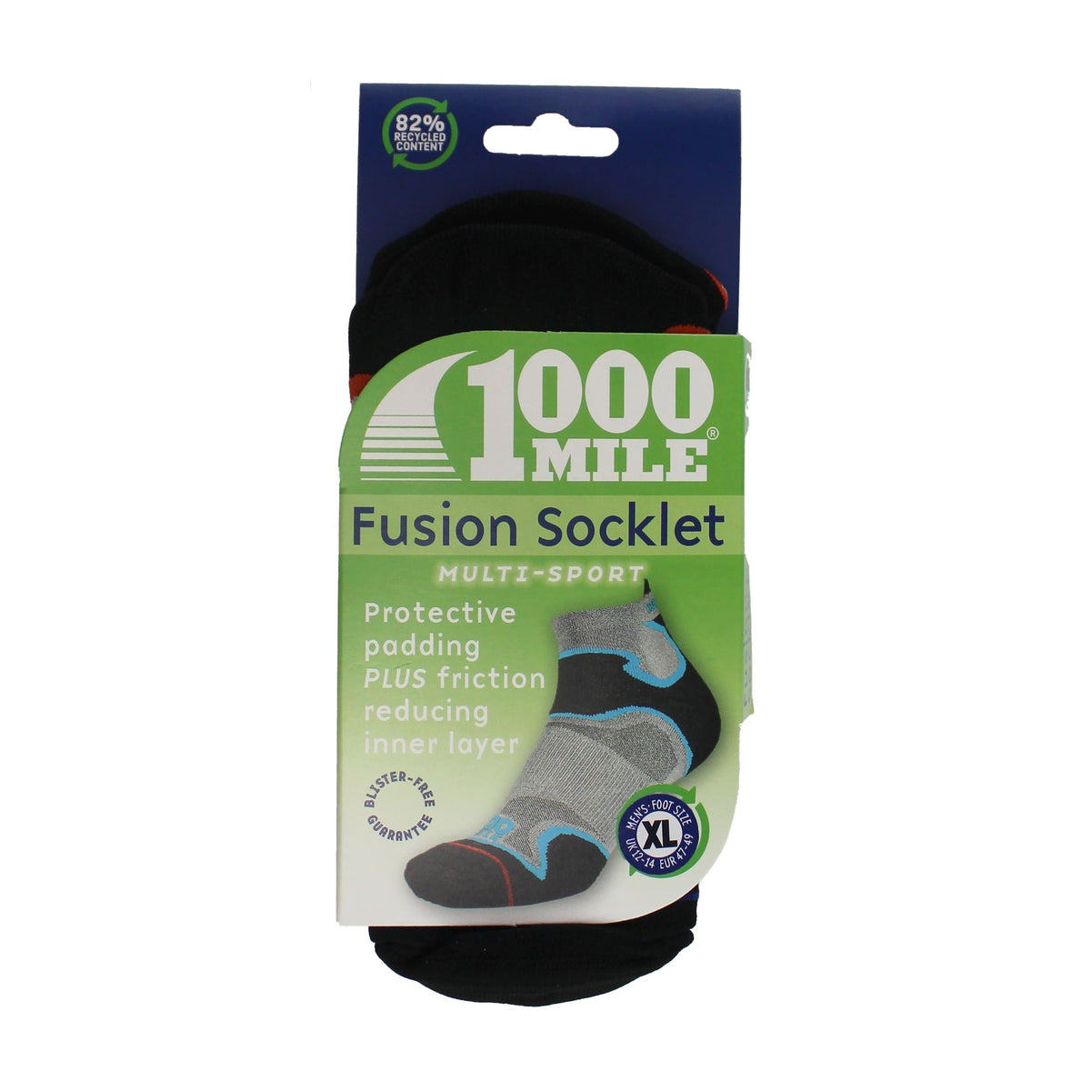 1 Pack Mens Fusion Ankle Repreve Socks
