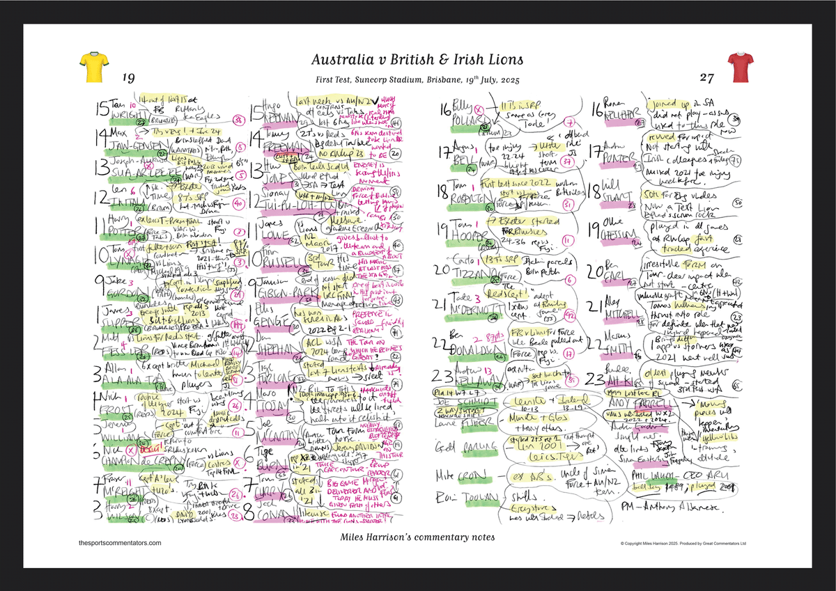 RUGBY UNION Australia v British & Irish Lions, First Test, Suncorp Stadium, Brisbane. 19 July, 2025. Miles Harrison.