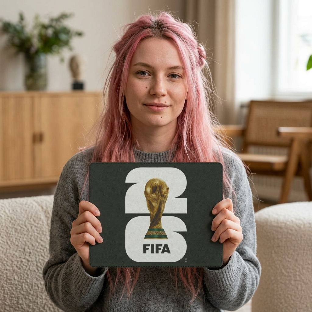 FIFA World Cup Trophy PU Leather Mouse Mat — Soccer Gaming Desk Pad