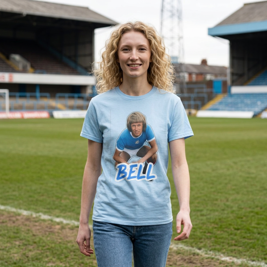 Colin Bell Manchester City Legend Retro Soccer Tee — Vintage Player Graphic T-Shirt