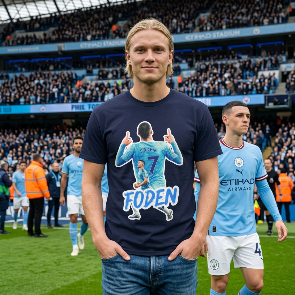 Phil Foden #7 Soccer T‑Shirt — Manchester City Fan Jersey Tribute