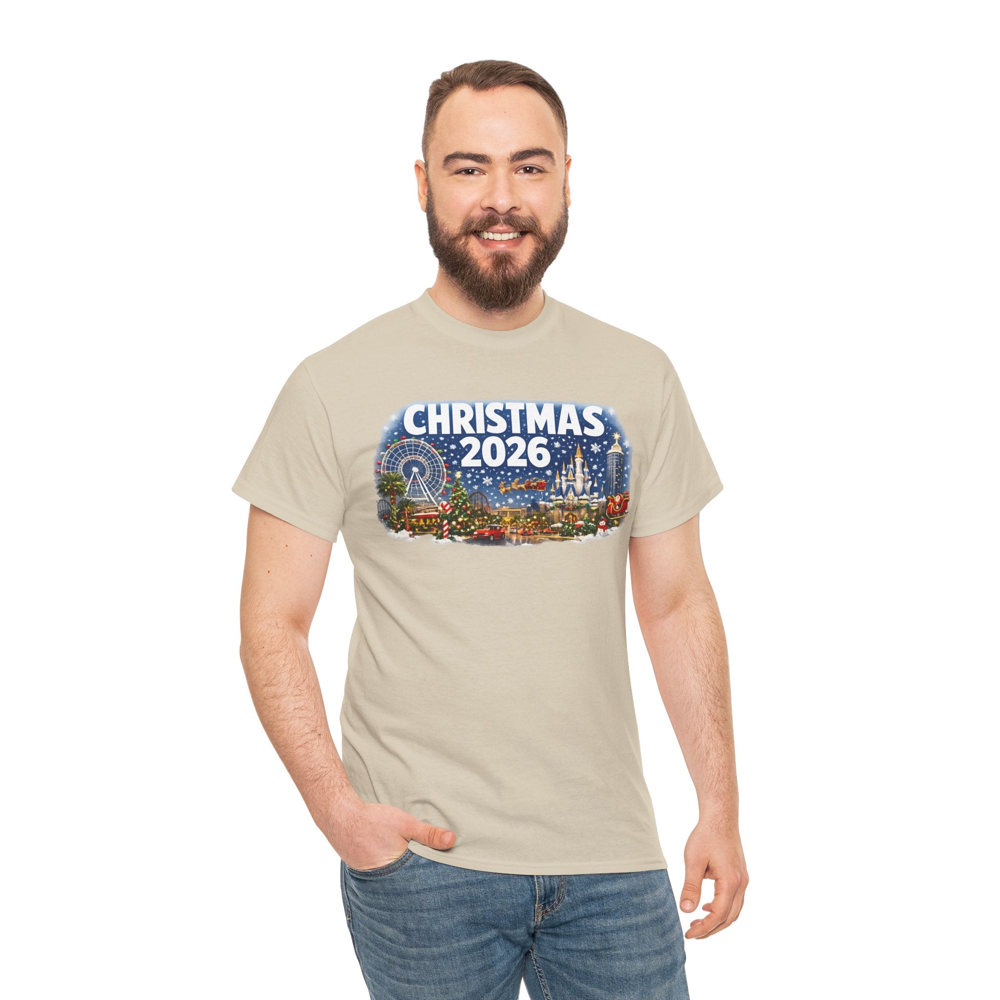 Christmas 2026 Holiday Tee — Festive Winter Village Graphic T-Shirt