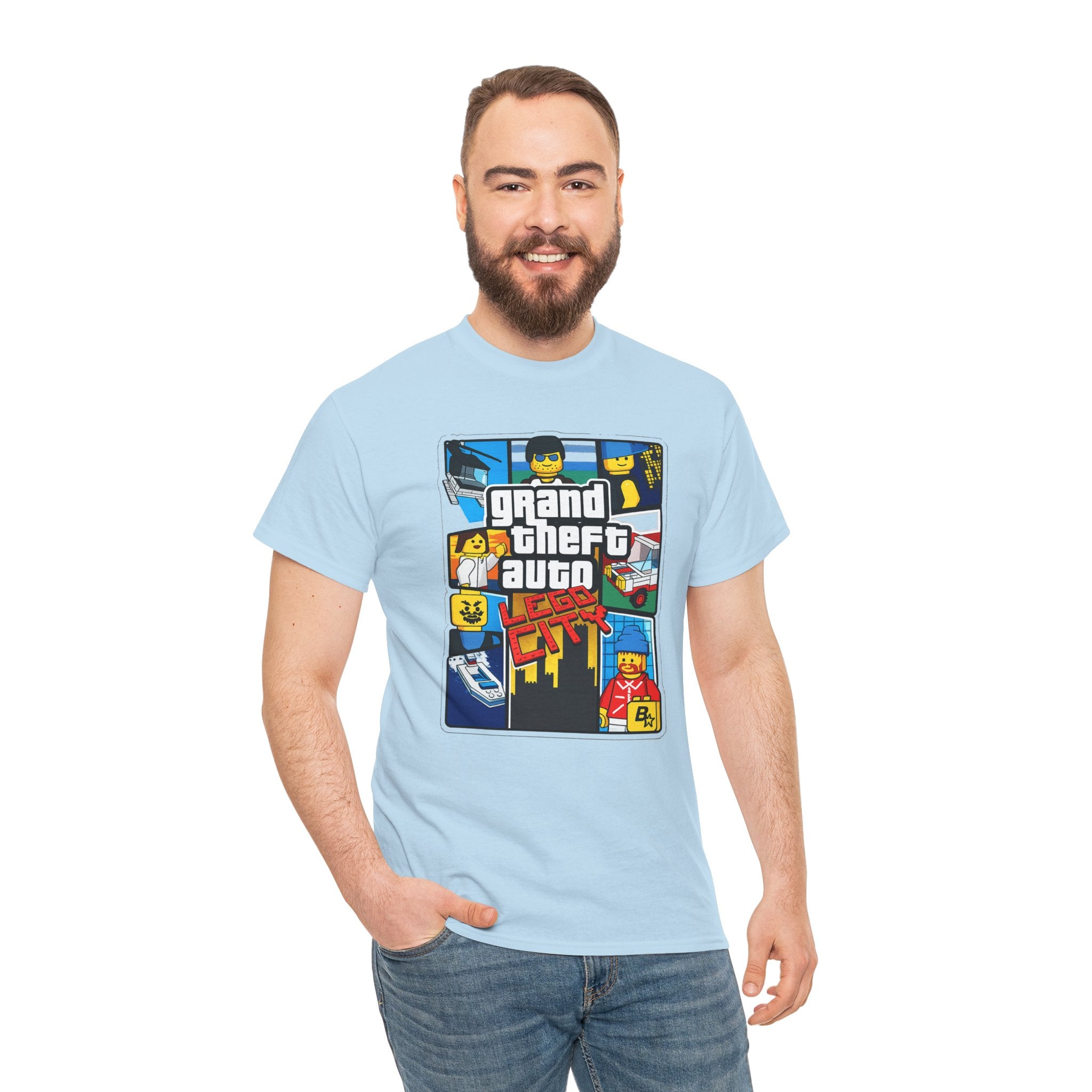 GTA Lego City Retro Block-Style 'Grand Theft Auto' Graphic Tee