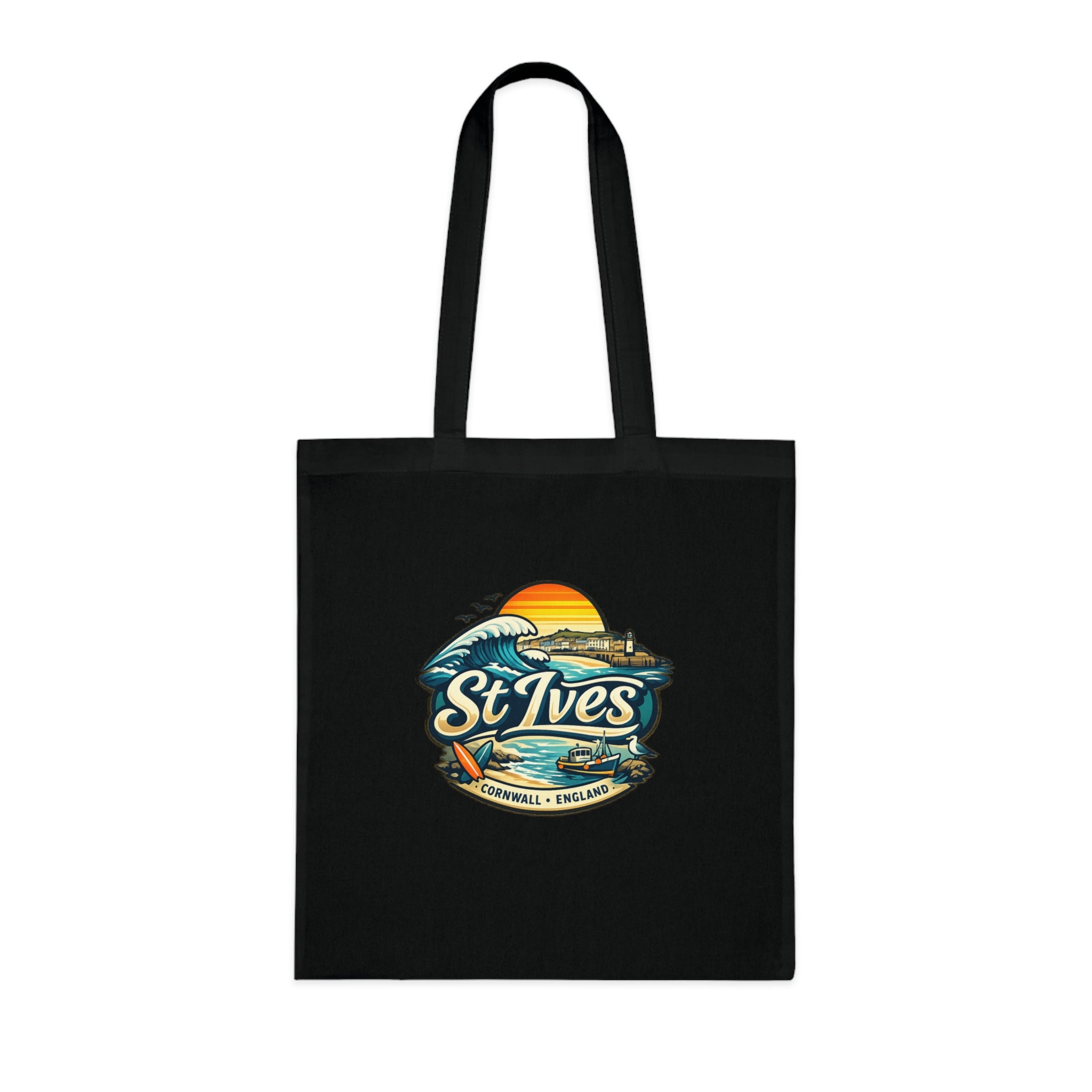 St Ives Beach Tote — Cornwall Surf Sunset Cotton Tote Bag