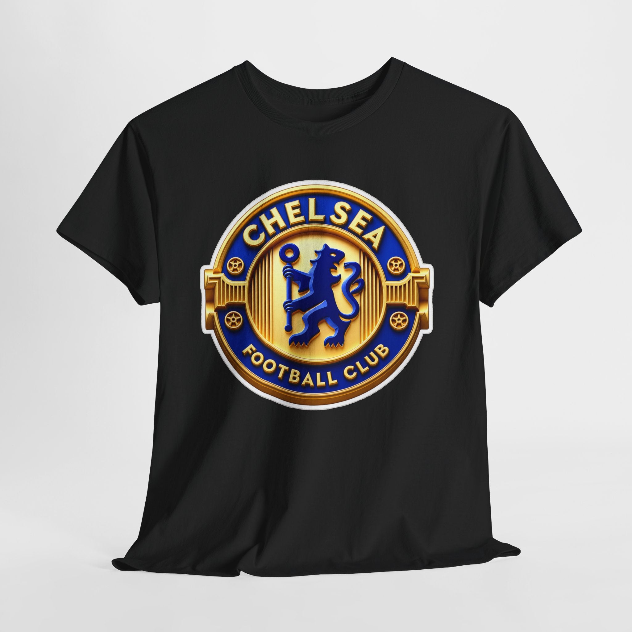 Chelsea Football Club Crest Tee — Retro Blue & Gold Soccer Emblem T-Shirt