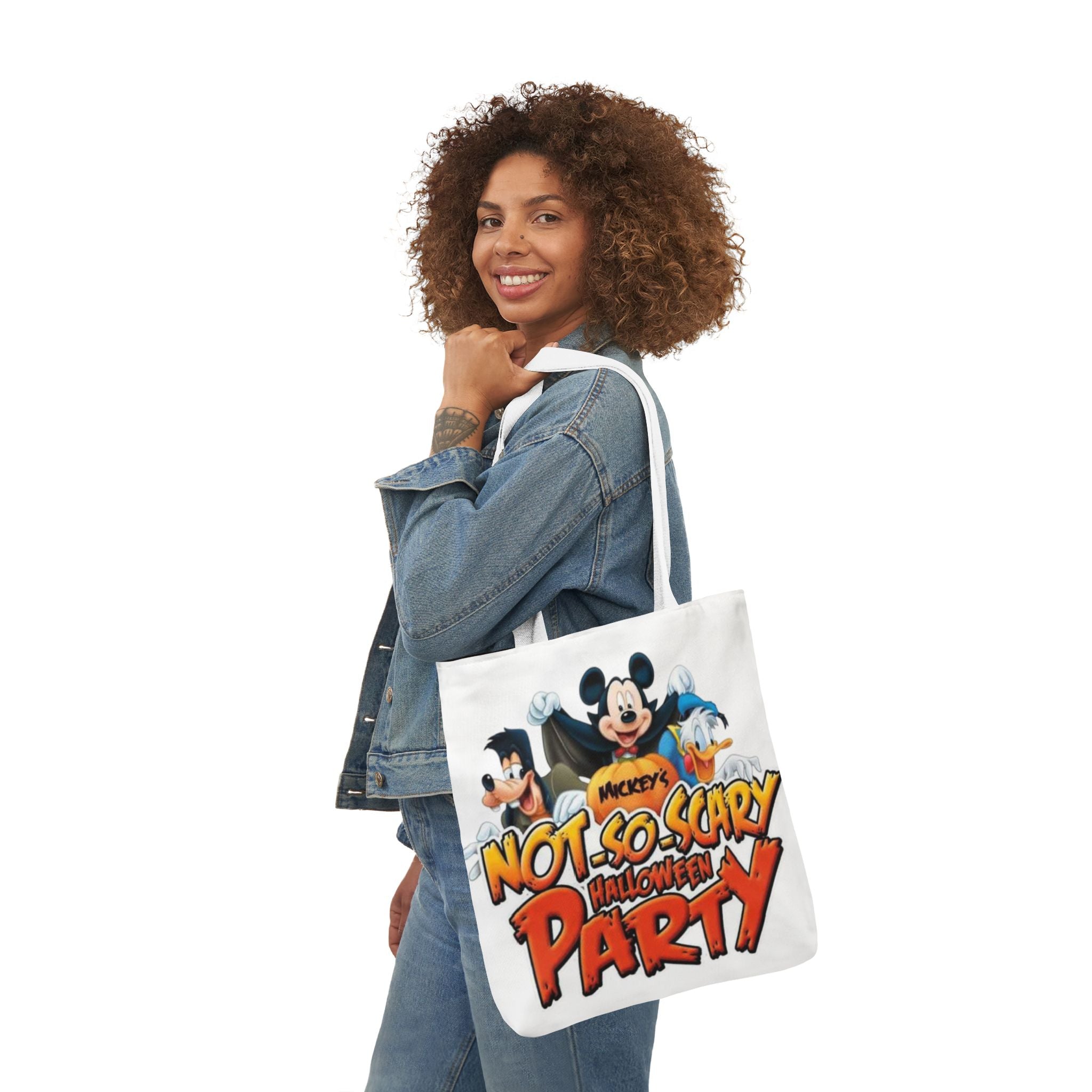 Halloween Party Canvas Tote Bag — "Not-So-Scary Halloween Party" Graphic