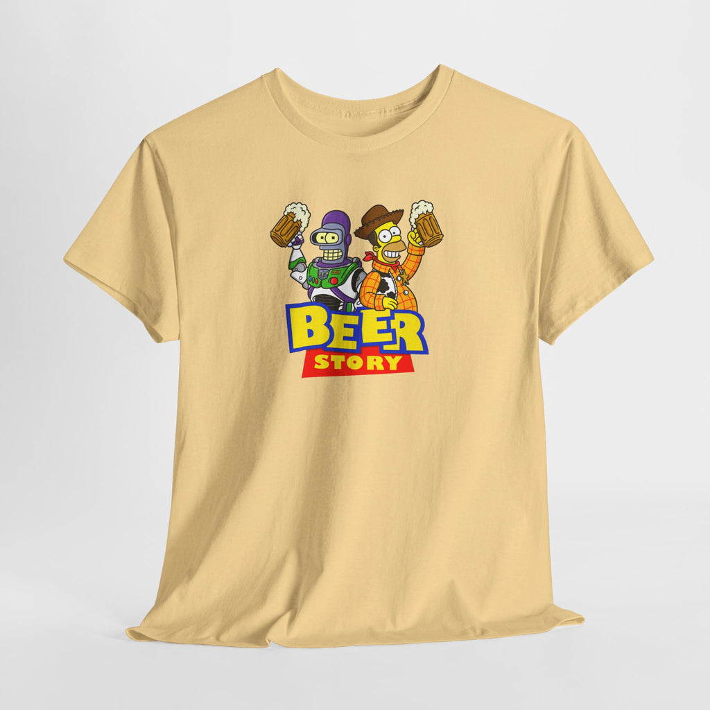 Beer Story T-Shirt — Funny Cartoon Beer Buddies Graphic Tee