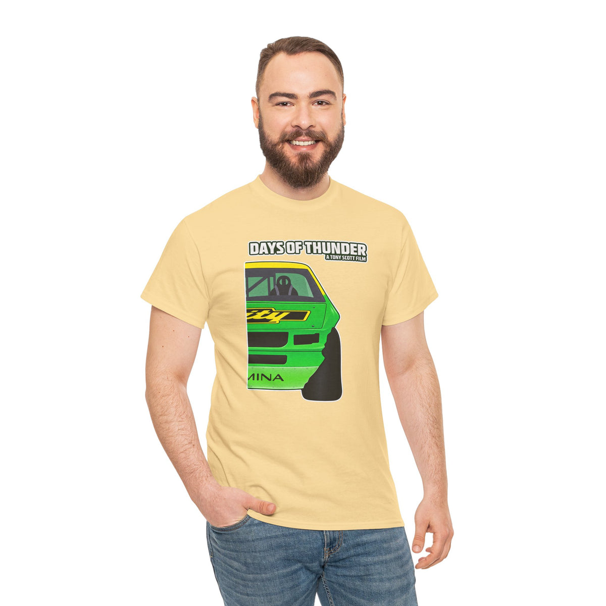 Days of Thunder Racing Car T‑Shirt — Retro Green Muscle Car Tee