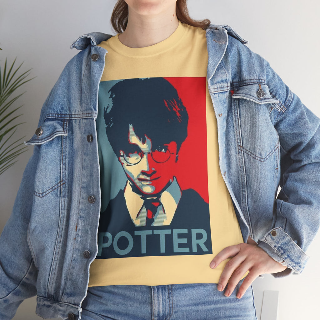 Harry Potter Inspired Vintage Wizard Portrait Cotton T‑Shirt — 'Potter' Graphic Tee