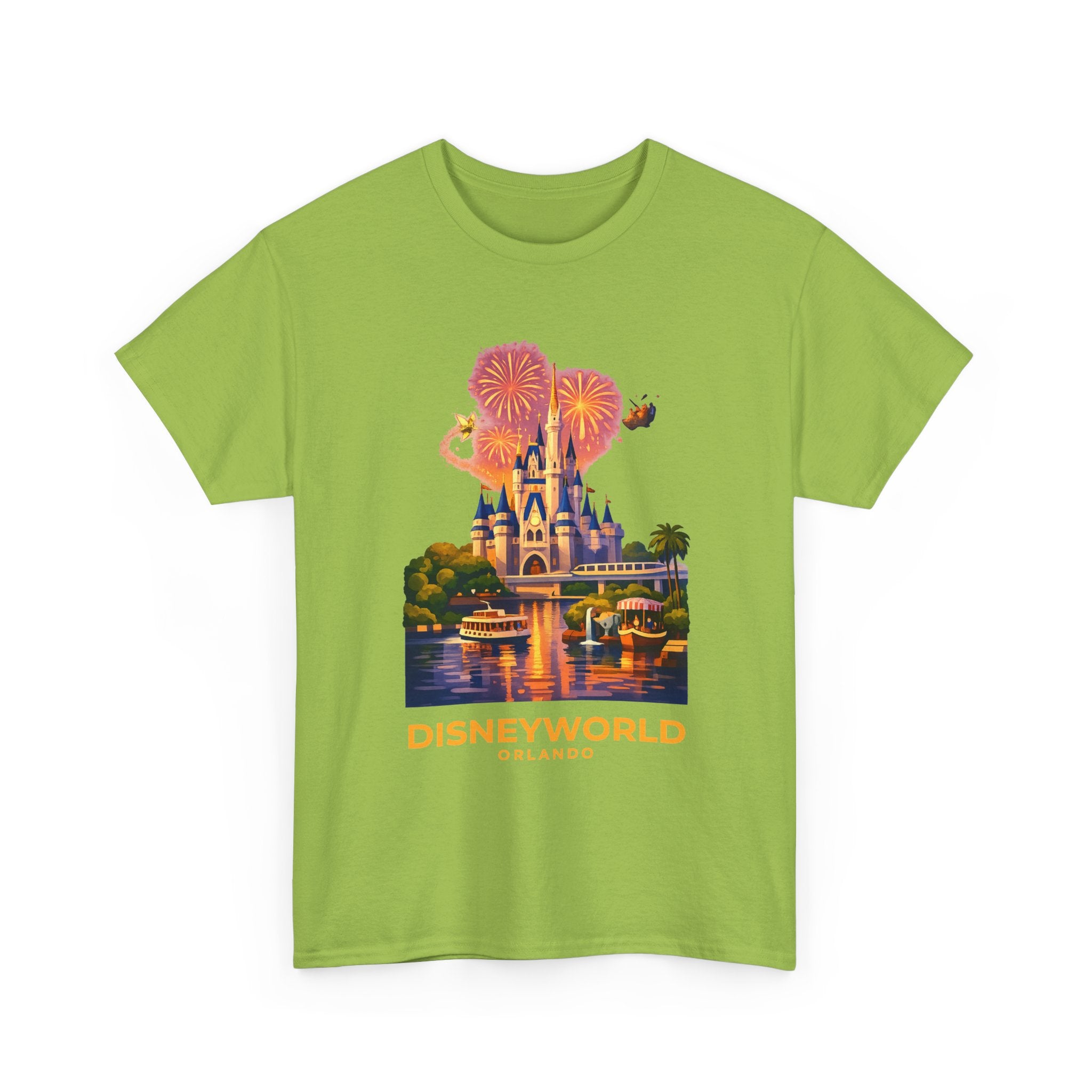Disney World Castle Orlando Fireworks Cotton T‑Shirt