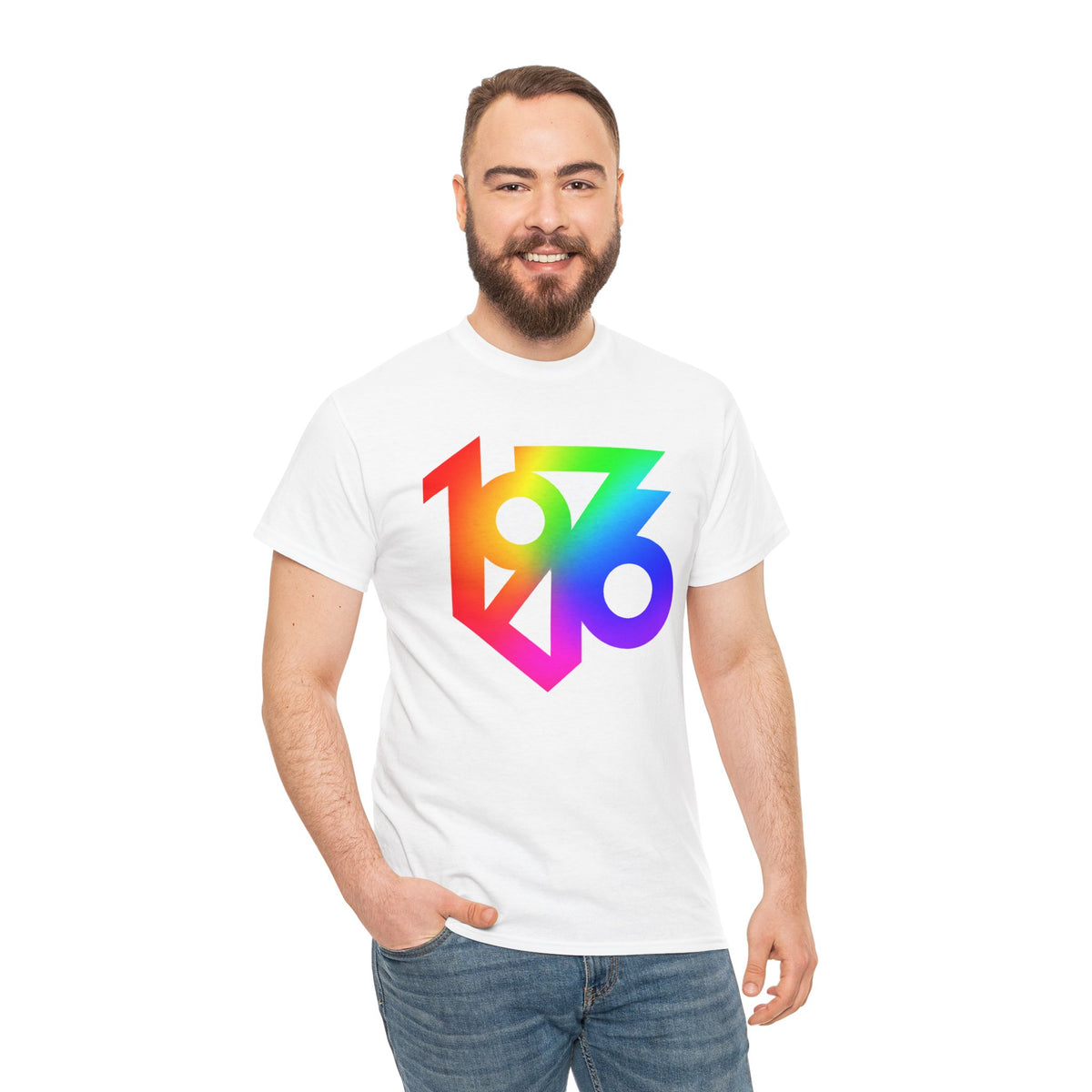 1976 Collection Rainbow Retro Tee / Cotton T-Shirt