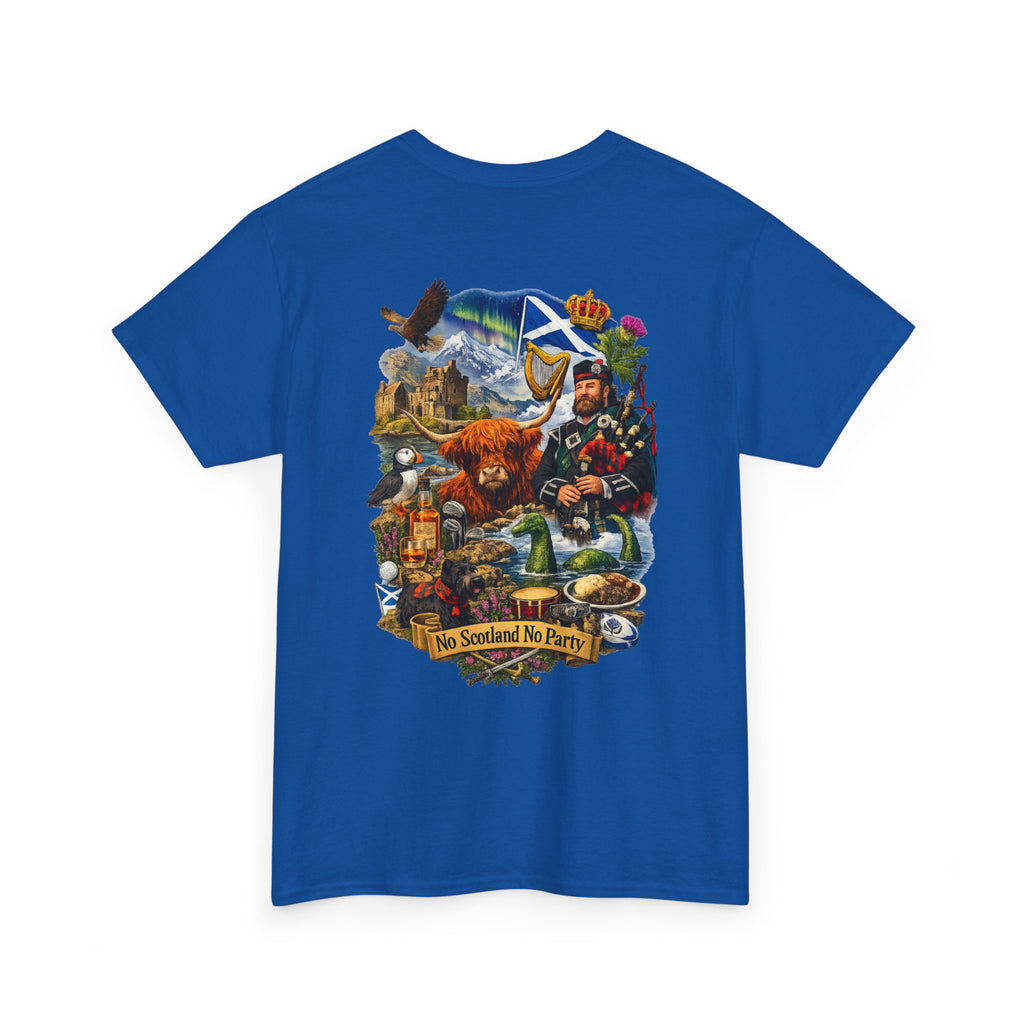 Scotland Collage T-Shirt — "No Scotland No Party" Scottish Heritage Tee