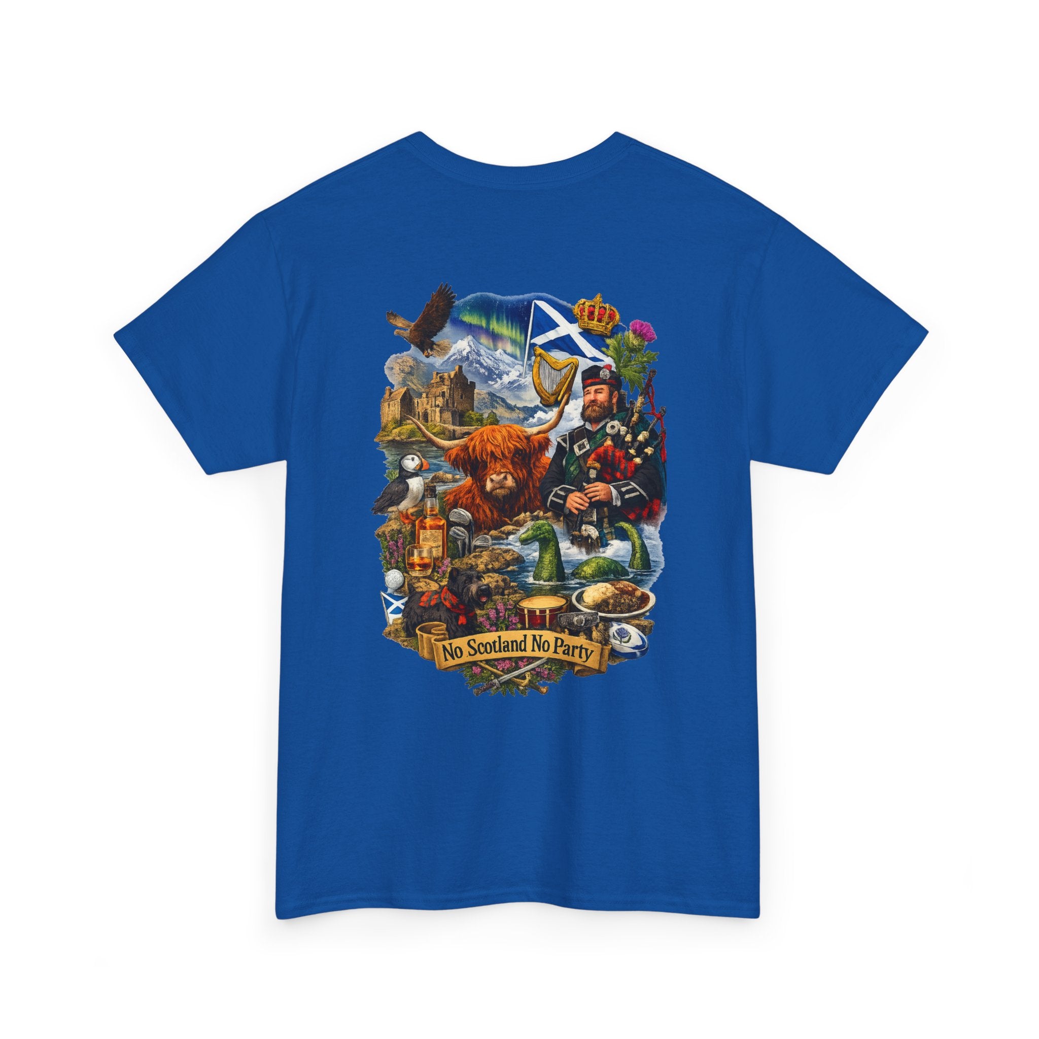 Scotland Collage T-Shirt — "No Scotland No Party" Scottish Heritage Tee