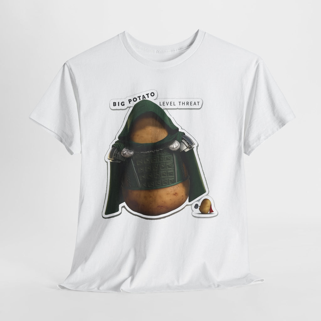 Big Potato "Level Threat" Doom Tee — Funny Potato Soldier Graphic T-Shirt