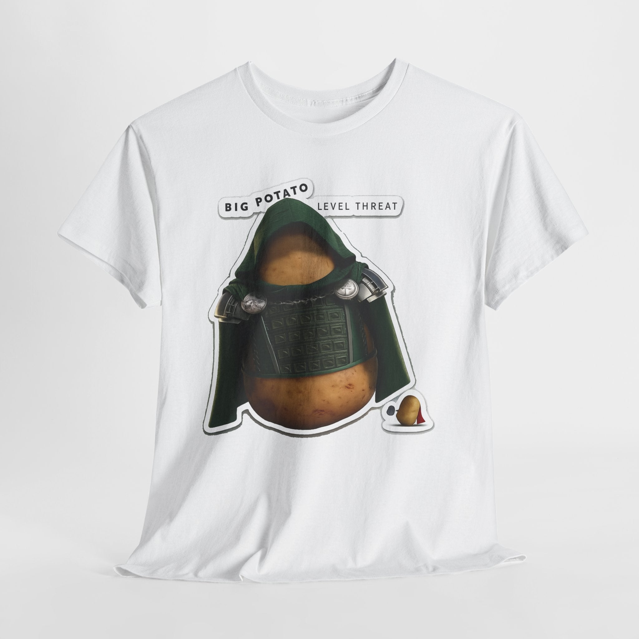 Big Potato "Level Threat" Doom Tee — Funny Potato Soldier Graphic T-Shirt