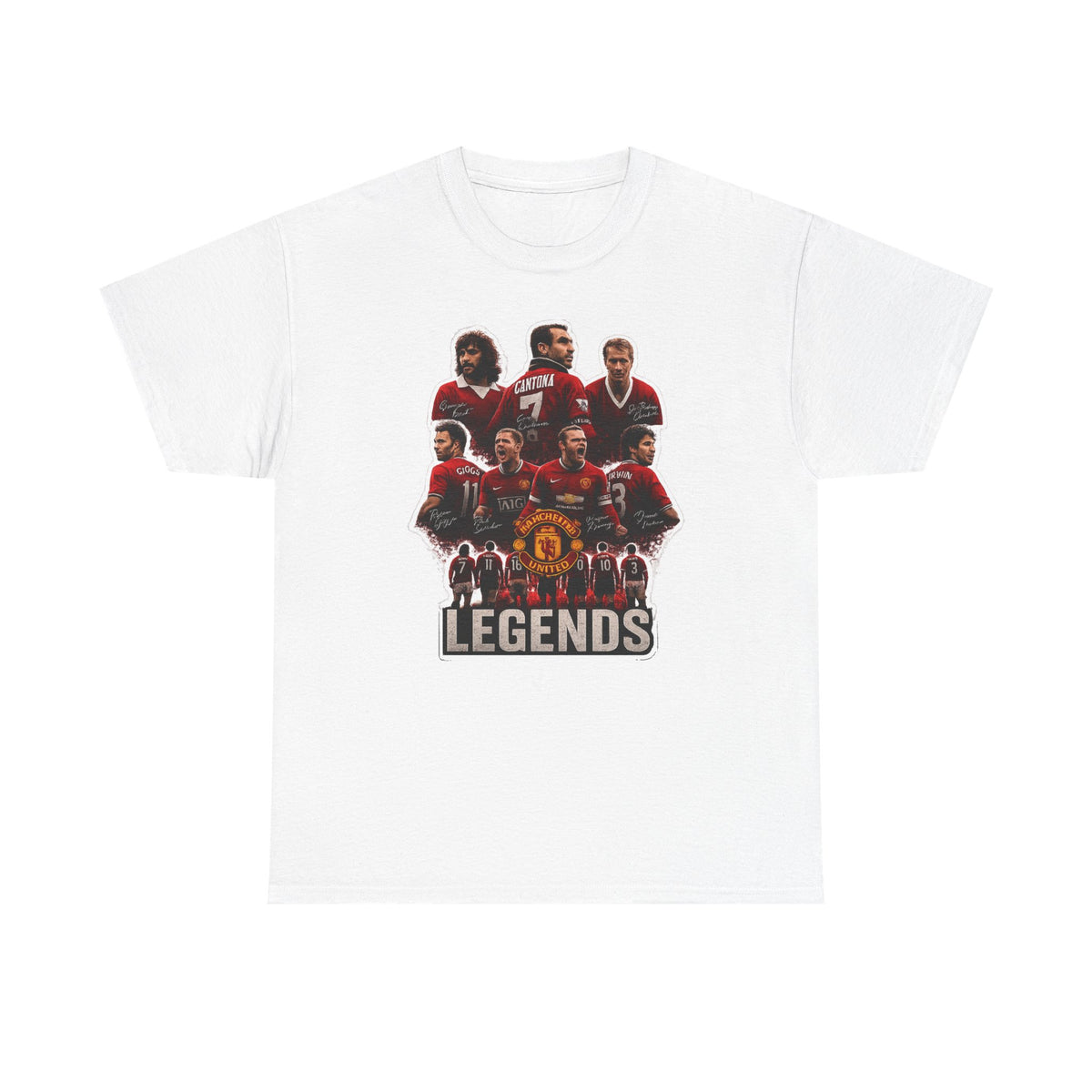 Manchester United Legends Football Team Tee — Retro Manchester United Players Graphic Shirt