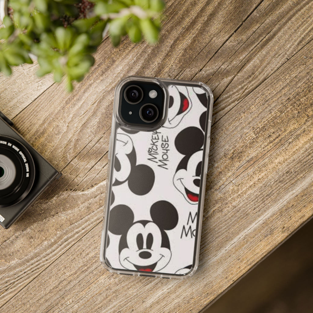 Mickey Mouse Clear Phone Case – Retro Cartoon Pattern Clear Case
